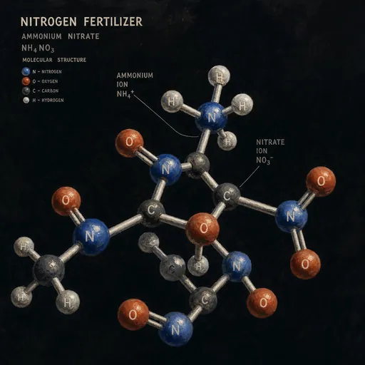 Nitrogen Fertilizer molecular view